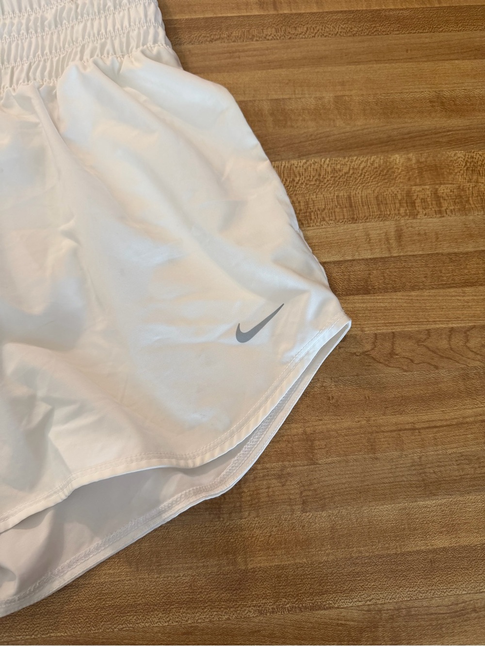 Nike White Women's Athletic High-Waist Shorts - Picture 2 of 4